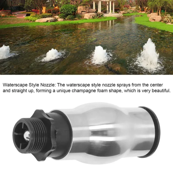 PenRux Fountain Nozzle, G1 Male Thread Waterscape Nozzle, 304 Stainless Steel Fountain  - Image 2