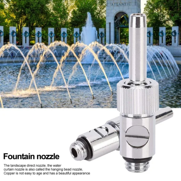 Fountain Nozzle,M10 Male Thread Fountain Nozzle Adjustable Nozzle with Valve Garden Pond Sprinkler - Image 2