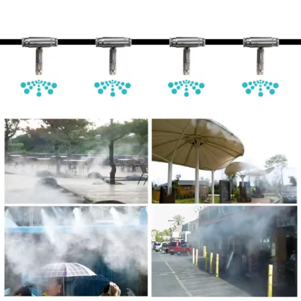 Fog Machine Mist System,7L/min, SS Cover, With Digital Timer, Crank Pump (3 Plungers), 220V/110V,50Hz/60Hz,1.8KW,60Bar, 860PSI,4-10℃,7L/min,600㎡,100meter Nylon 95 Nozzles and 96 Slip Connectors - Image 6