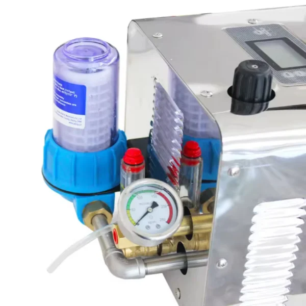 Fog Machine Mist System,7L/min, SS Cover, With Digital Timer, Crank Pump (3 Plungers), 220V/110V,50Hz/60Hz,1.8KW,60Bar, 860PSI,4-10℃,7L/min,600㎡,100meter Nylon 95 Nozzles and 96 Slip Connectors - Image 3